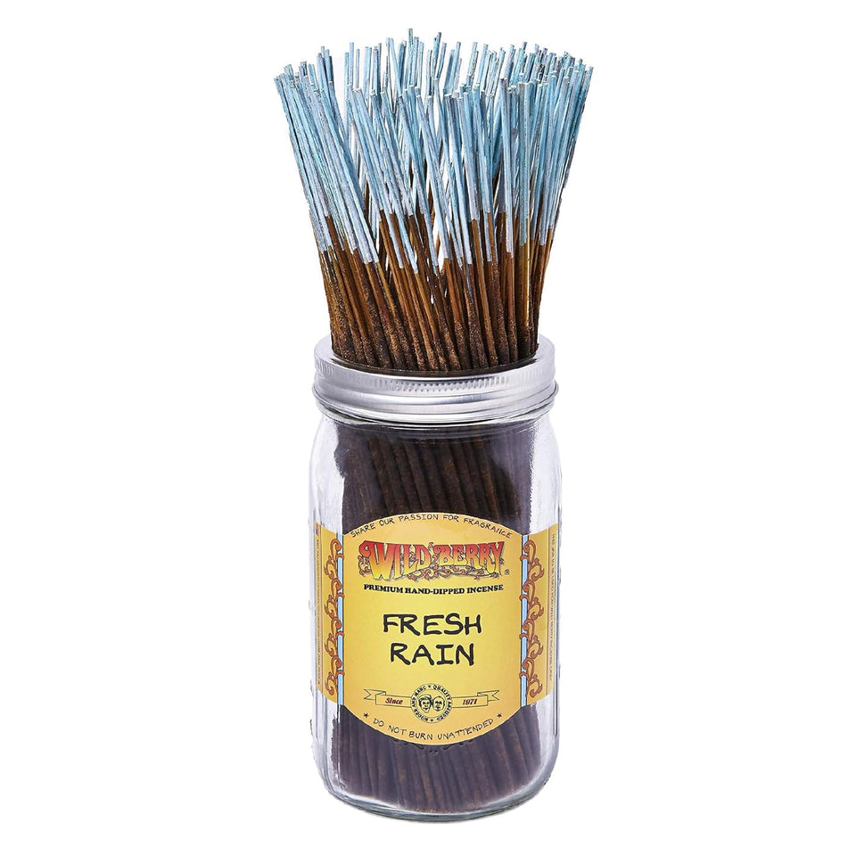 Wild Berry Fresh Rain incense sticks packaging showing premium hand-dipped quality