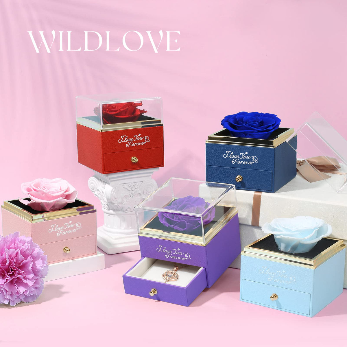 WILDLOVE Gift Idea for Mom, Wife, or Girlfriend—timeless rose beauty and love token