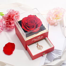WILDLOVE Preserved Rose Gift Set—elegant flower and necklace presented in premium packaging