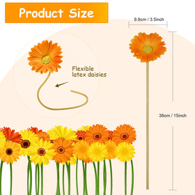 WILLBOND artificial gerbera daisies with flexible stems for easy arranging.