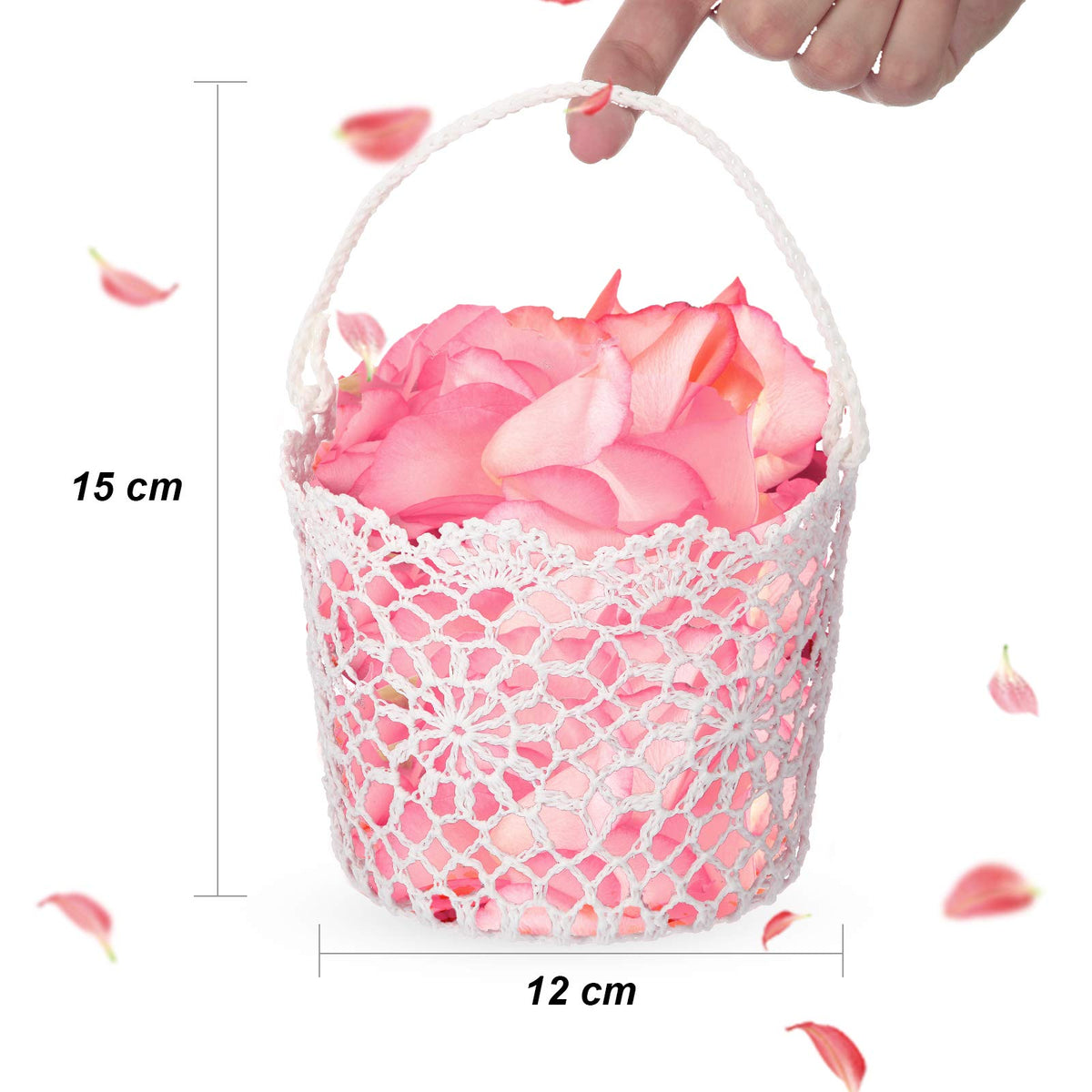 Willbond flower basket with handle held during ceremony