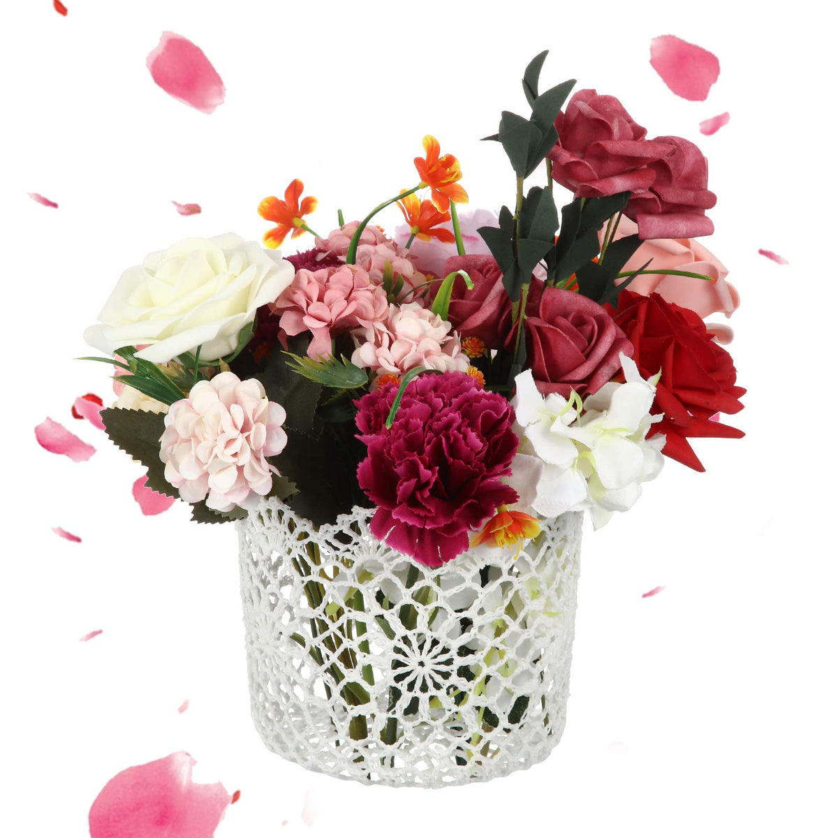 Willbond flower basket used to scatter petals along the aisle
