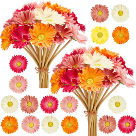 WILLBOND gerbera daisies 15in bouquet in pink and orange for vibrant wedding decor.