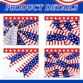 WillBond patriotic wreath bow in red, white, blue, easy-to-hang for indoor or outdoor decor.