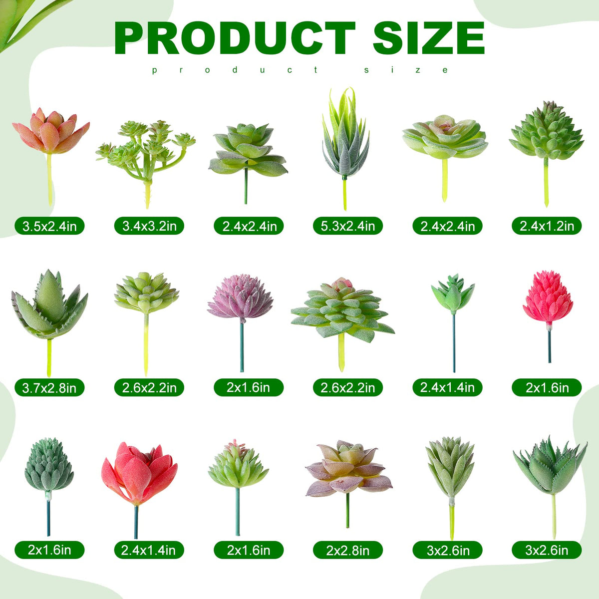 WILLBOND unpotted artificial succulents with textured surfaces for realistic decor