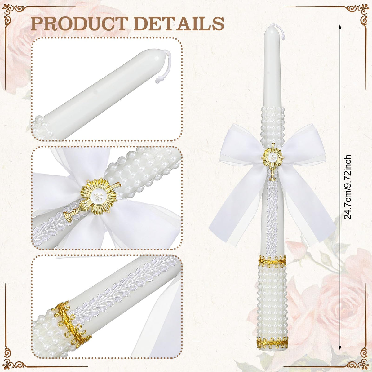 Willbond taper candles, 9.72 inches, offering a warm ceremonial glow.