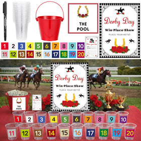Willinglong derby betting cups ready for lively horse race bets at parties.