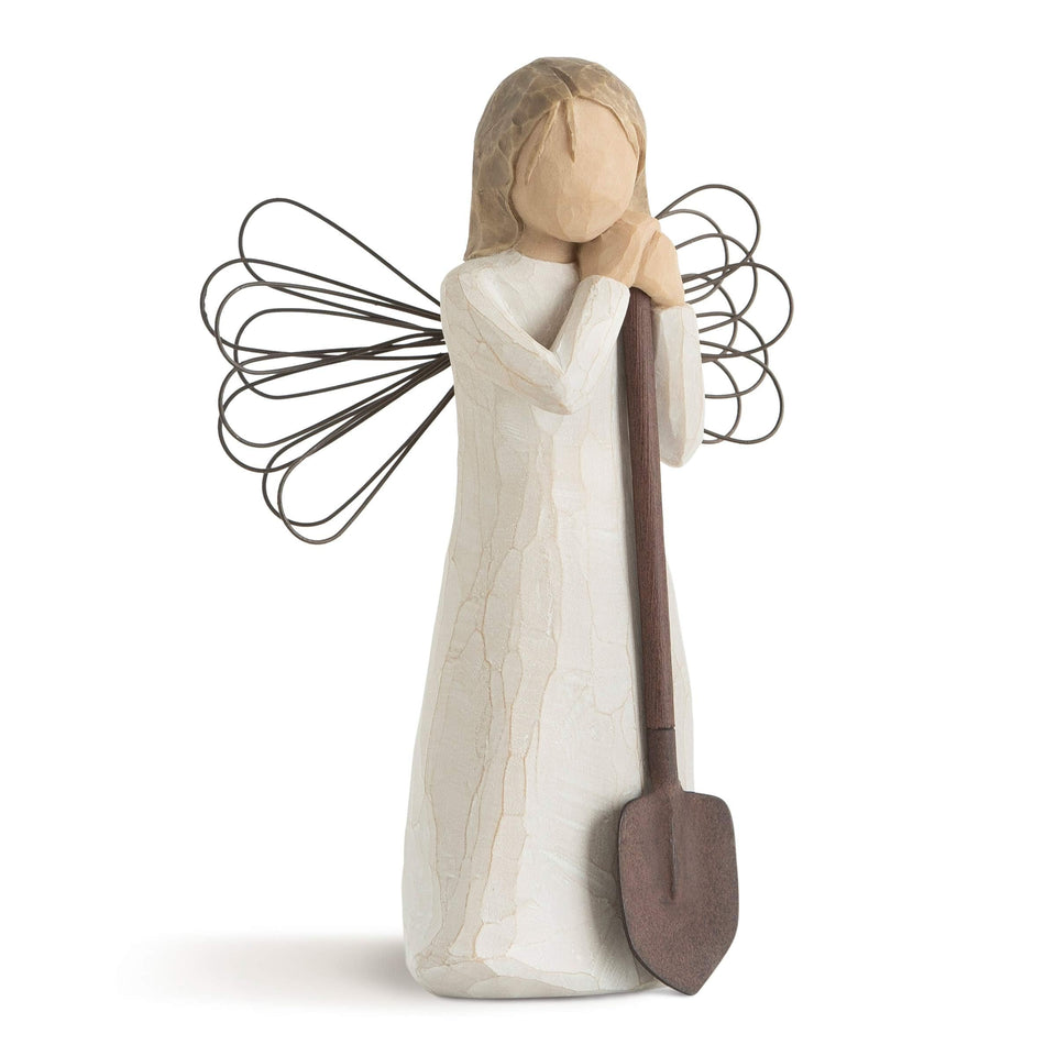 Willow Tree Angel of the Garden figurine in cream dress, ideal for gifting.
