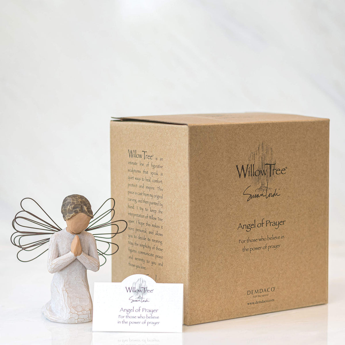 Willow Tree Angel of Prayer hand-painted resin detail, crafted by Susan Lordi.