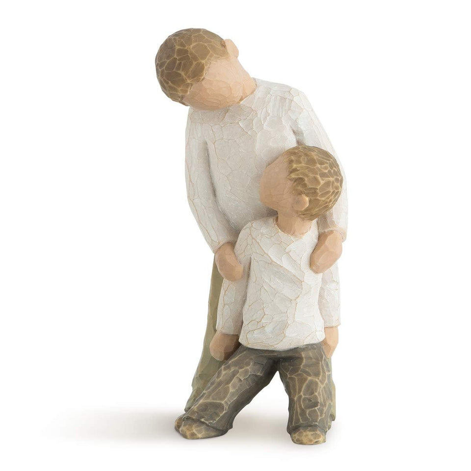Willow Tree Brothers figure: two boys leaning together for a sentimental display.