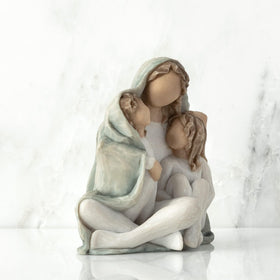 Willow Tree display-ready figurine; ideal on mantels, shelves, or tabletops.