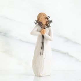 Willow Tree Friendship with five wire flowers, a delicate keepsake for loved ones