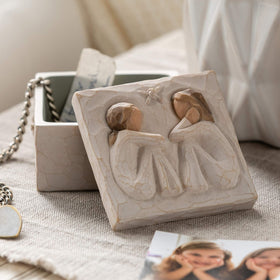 Willow Tree two seated figures cream dresses evoke friendship