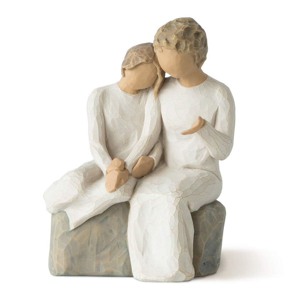 Willow Tree grandmother and grandchild figurine viewed front, a warm family keepsake.