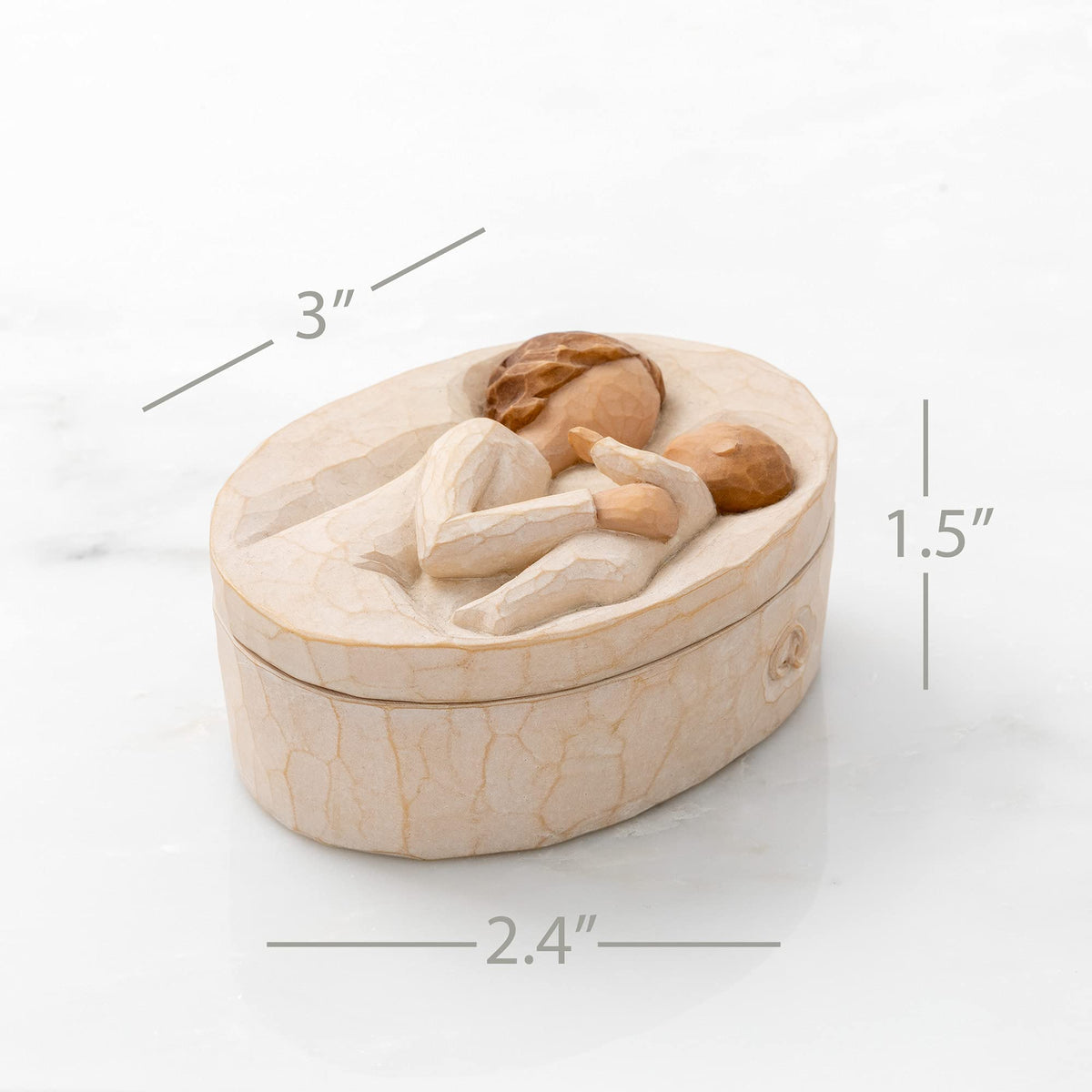 Inside Willow Tree Grandmother box reveals hidden message of love and friendship.