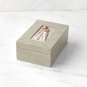 Willow Tree hand-painted wood box cream dresses relief adds sentimental décor