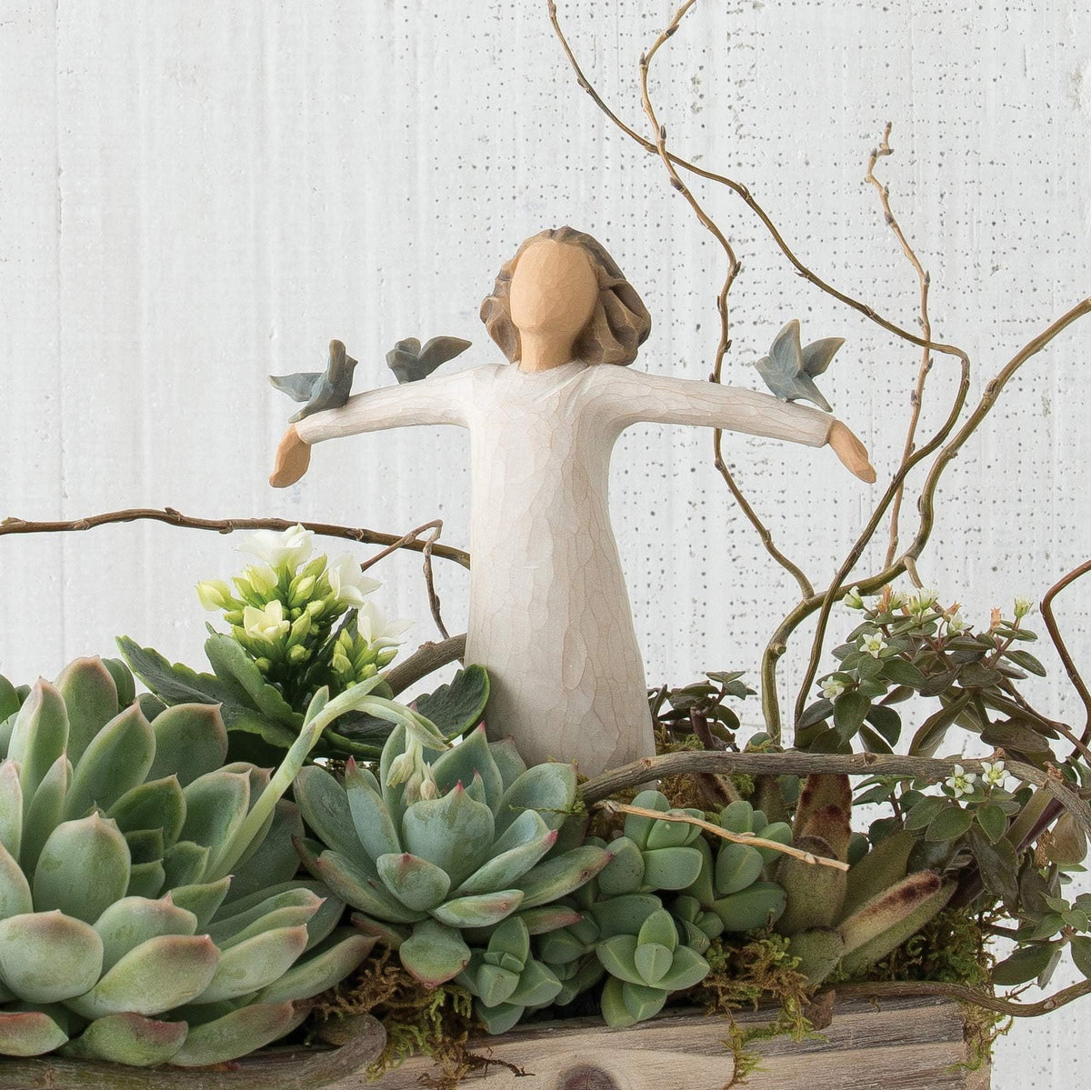 Willow Tree Happiness by Susan Lordi, hand-carved craftsmanship.