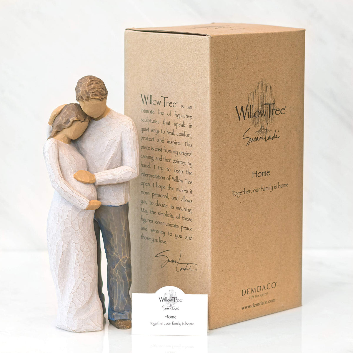 Willow Tree Home figure displayed on a mantel, adds warm home decor