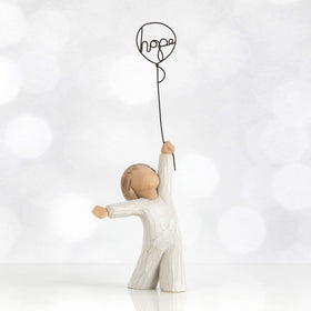 Willow Tree Hope figure close-up shows delicate sculptural craftsmanship.
