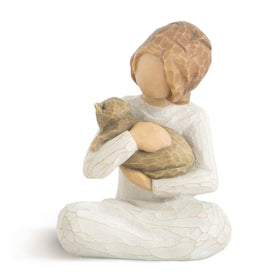 Willow Tree Kindness girl with cat figurine for pet adoption gifts.