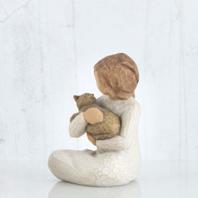 Willow Tree Kindness girl and cat sculpture for family group displays.