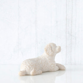 Willow Tree Love My Dog displayed on a shelf, perfect for mantel or desk decor.