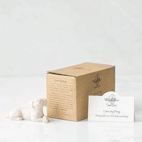 Willow Tree Love My Dog with enclosure card sentiment, ready for gift-giving.