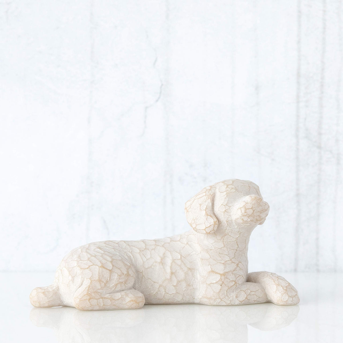 Willow Tree Love My Dog hand-painted resin figure, ideal gift for new pet owners.