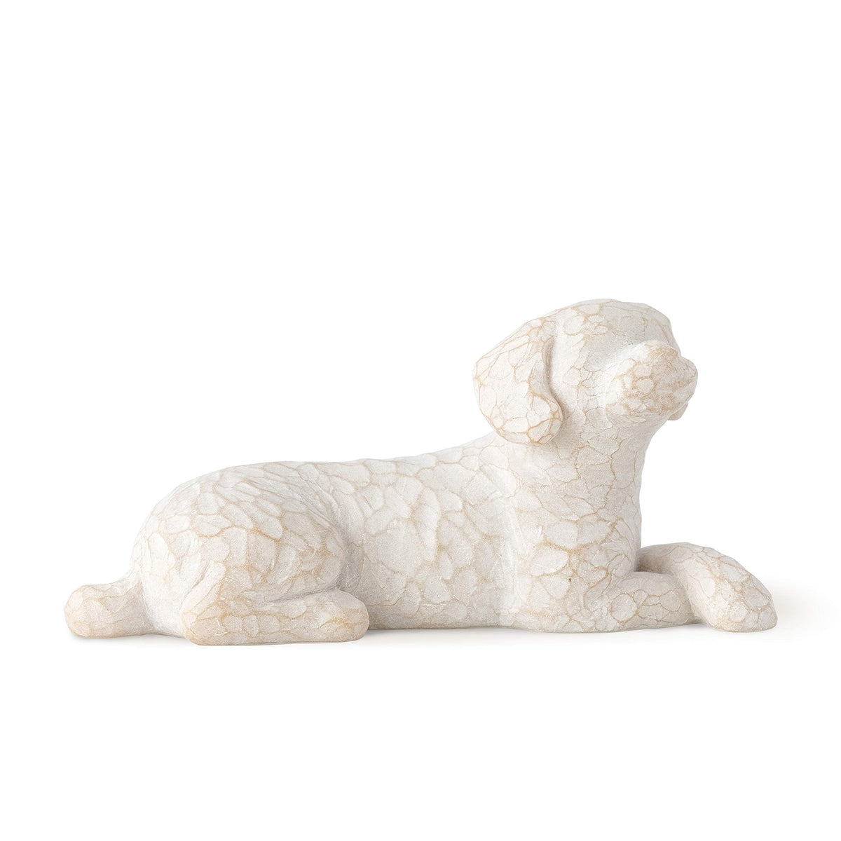 Willow Tree Love My Dog small lying-down figure on display, a heartfelt keepsake for dog lovers.