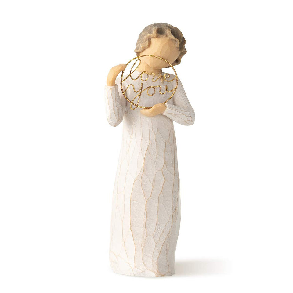 Willow Tree Love You reminder figure in cream dress; a thoughtful gift.