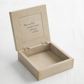 Willow Tree memory box lid with inside sentiment and enclosure card.