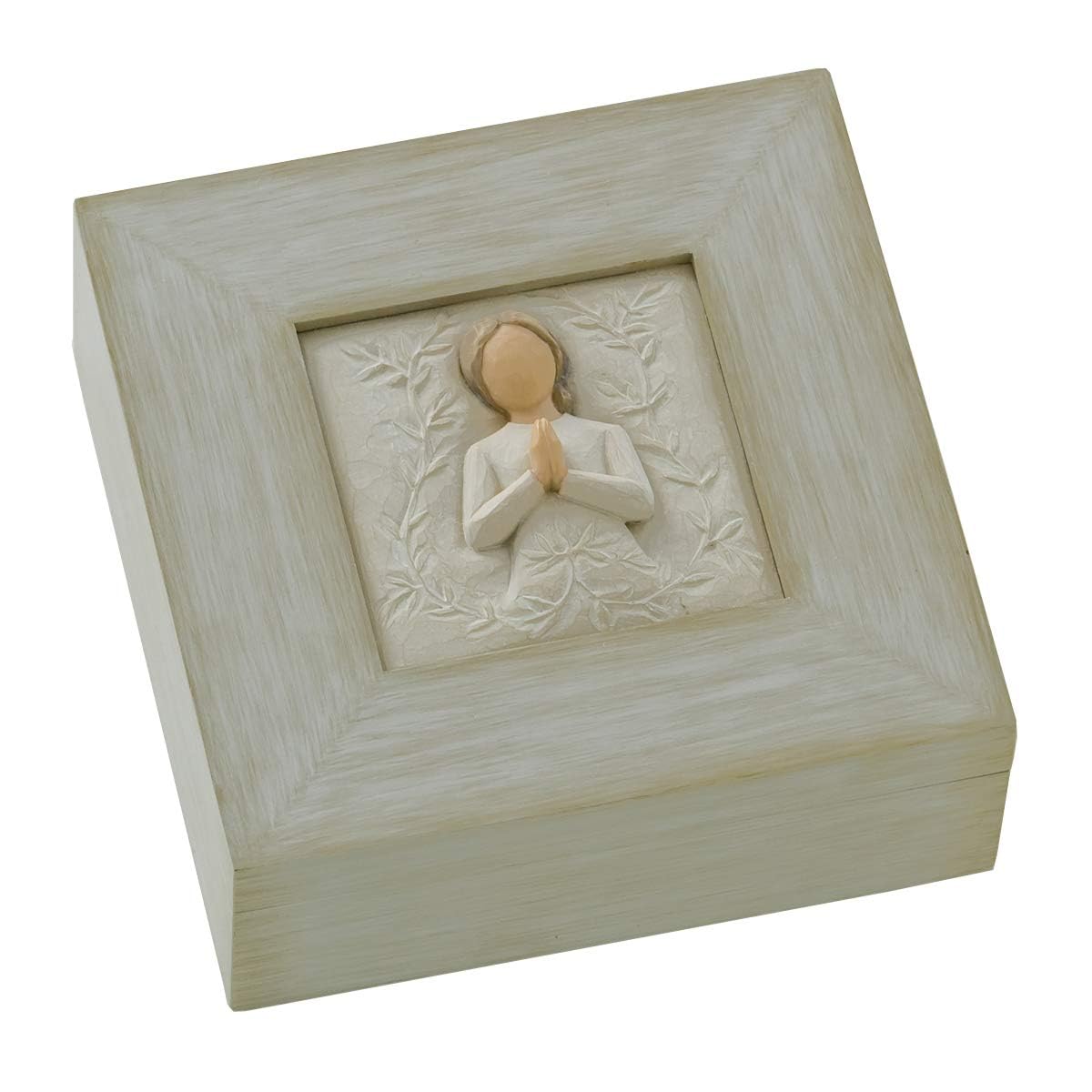 Willow Tree Prayer Memory Box with angel relief, ideal for keepsakes and gifting.