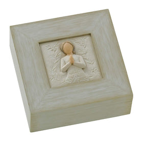 Willow Tree Prayer Memory Box with angel relief, ideal for keepsakes and gifting.