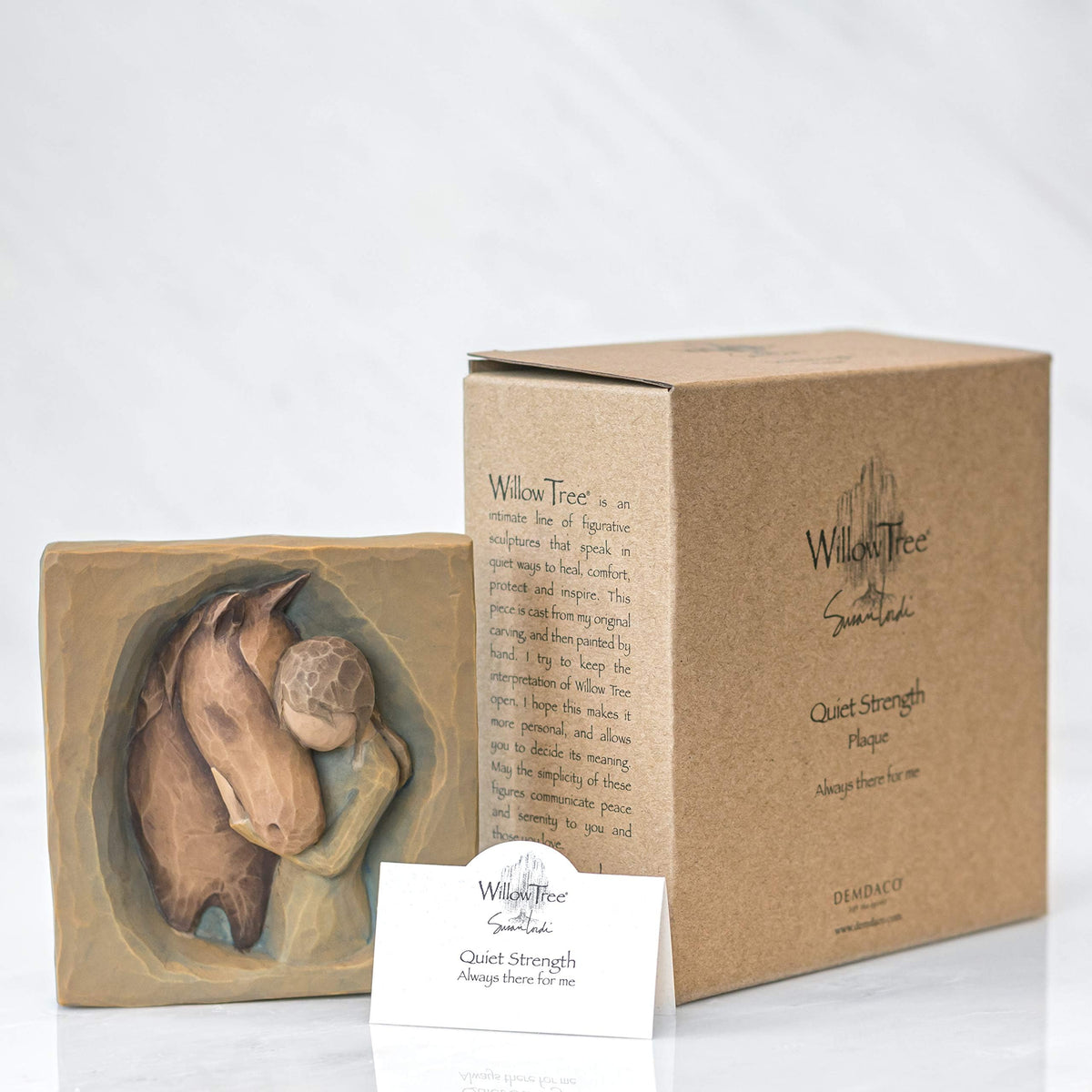 Gift-ready Willow Tree packaging for a keepsake wall décor piece.