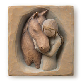 Willow Tree Quiet Strength plaque featuring girl and horse, a heartfelt friendship keepsake.