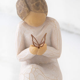 Willow Tree Quiet Wonder gold leaf butterfly adds warmth to display