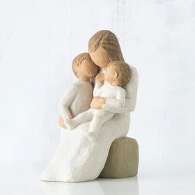 Willow Tree Quietly figure with older child, perfect keepsake for family moments.