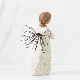 Willow Tree Remembrance Angel in cream dress with gold-leaf heart detail