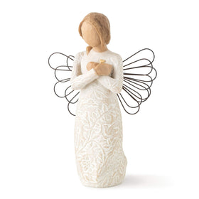 Willows Tree Remembrance Angel figure in cream dress for serene memories