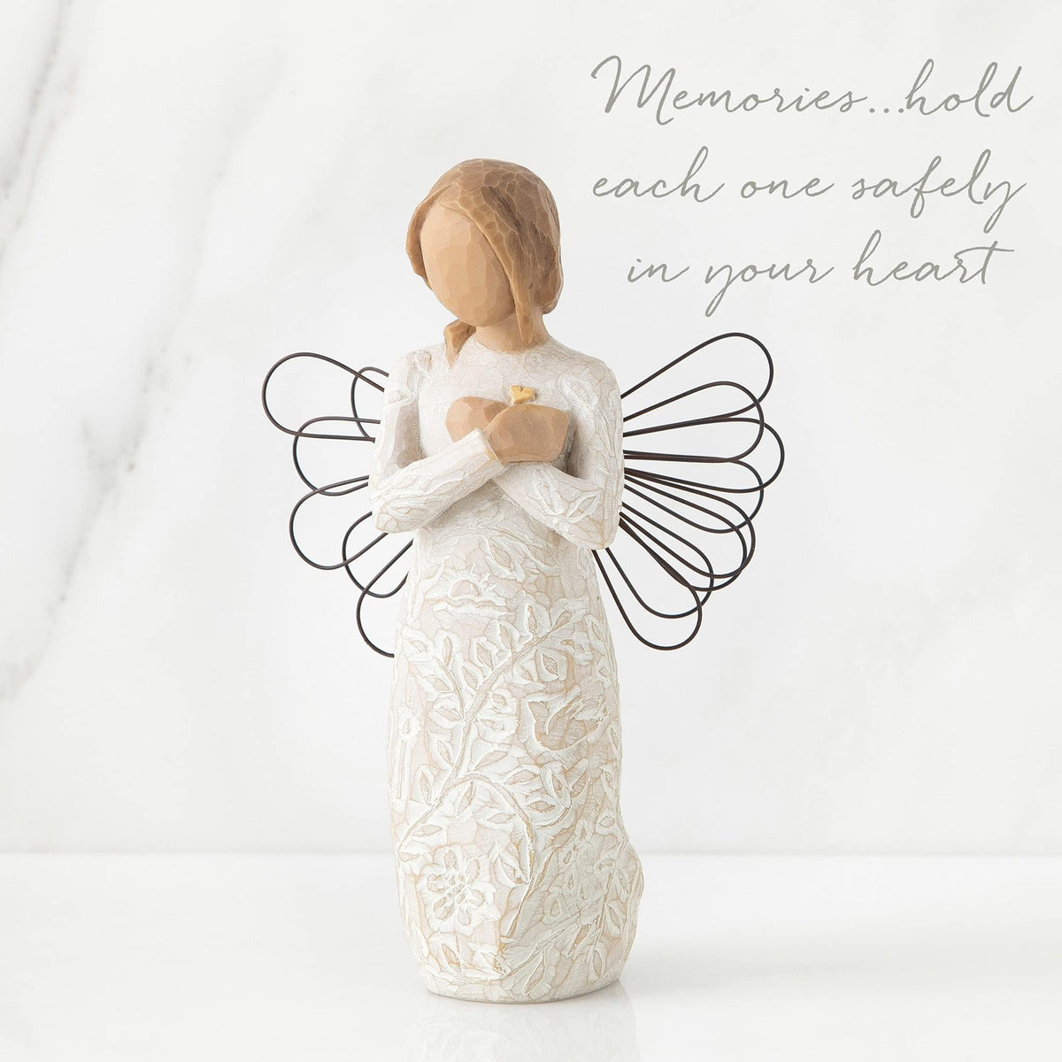 Willow Tree Remembrance Angel gold-leaf heart accent on dress