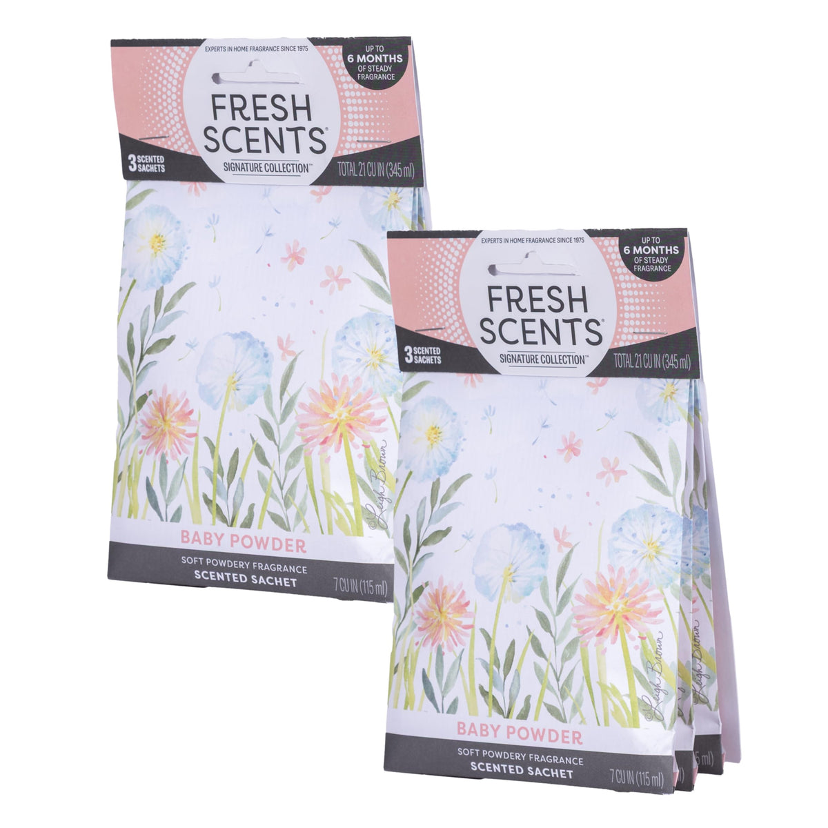 WillowBrook Fresh Scents sachet in closet delivering long-lasting baby powder aroma.