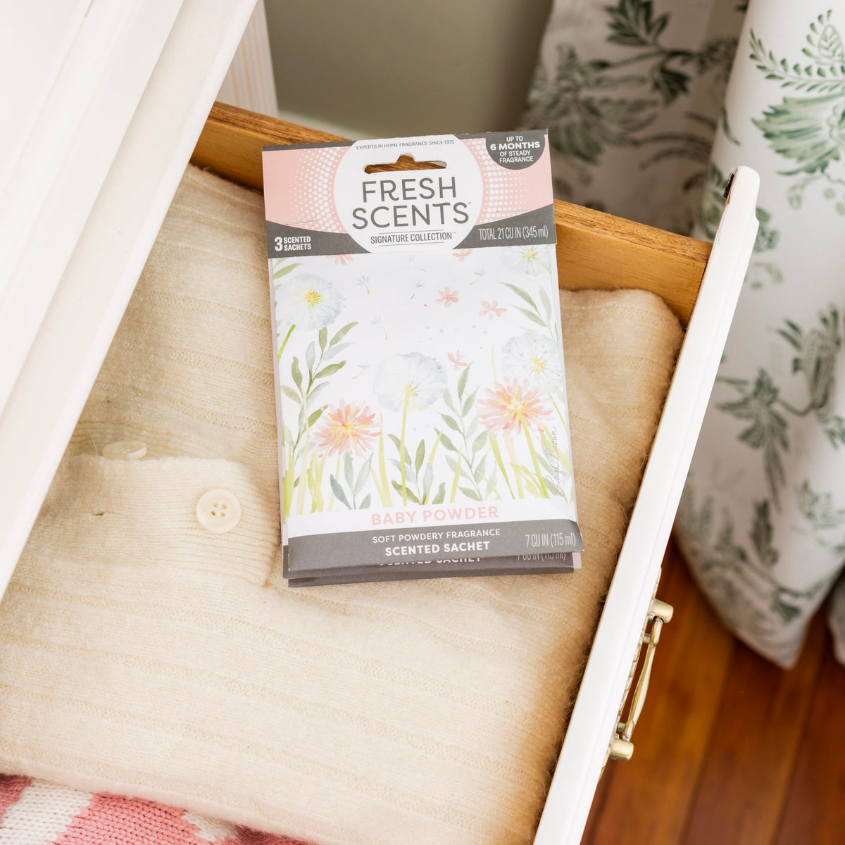 WillowBrook Fresh Scents sachet in gym bag provides gentle aroma for workouts.