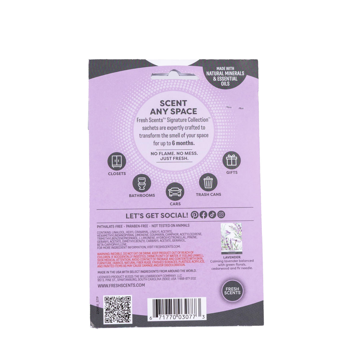 WillowBrook Lavender sachet close-up releasing a gentle, long-lasting aroma