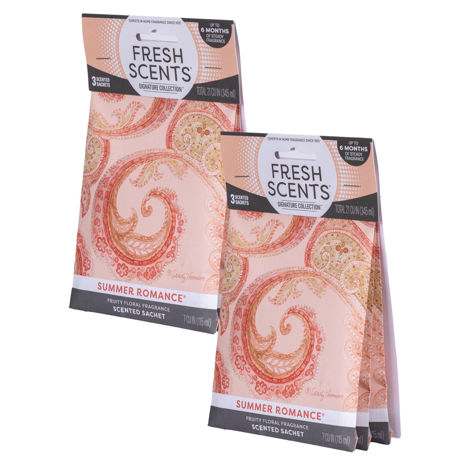 WillowBrook Summer Romance sachet pack front view long-lasting fragrance for multiple spaces