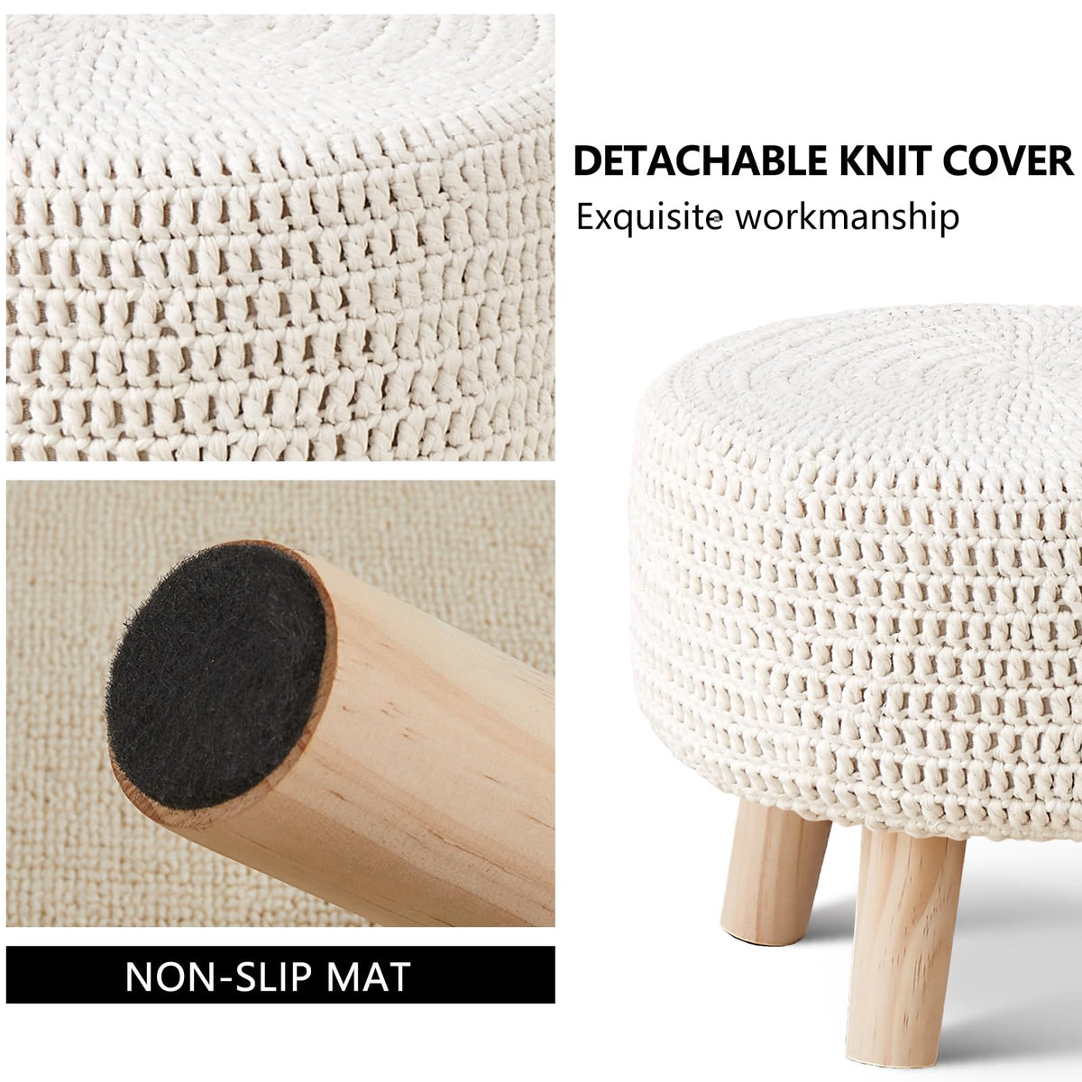 Wimarsbon handmade cotton pouffe blends craft and comfort.