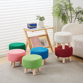 Wimarsbon beige pouffe complements Bohemian and Mediterranean decor styles.