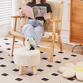 Wimarsbon knitted pouffe is lightweight for easy room relocation.