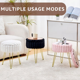 Wimarsbon vanity stool multi-use design supports seating, storage, and more.