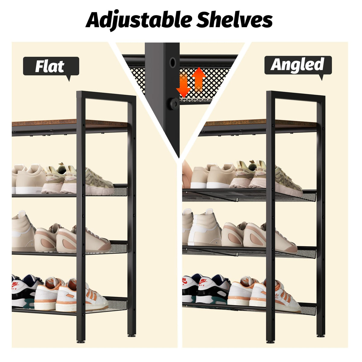 WIN4ALL easy-assembly shoe rack with clear instructions for quick setup.