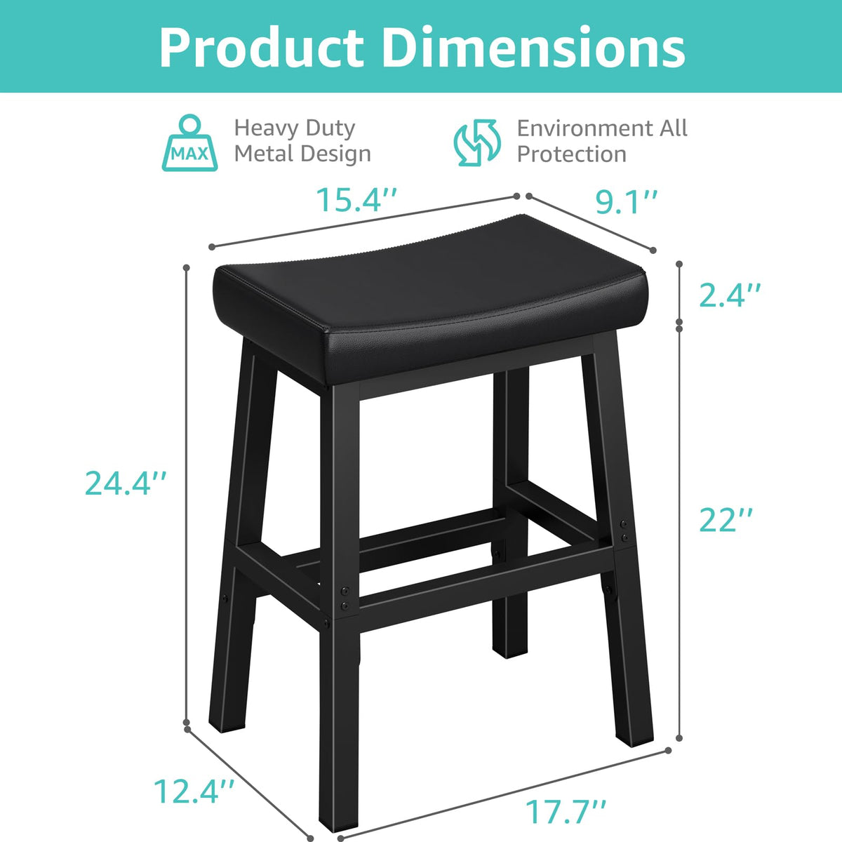 WINAZ bar stool shows two-height footrests for adjustable support.